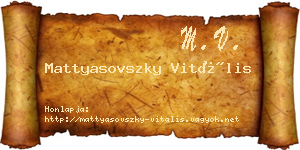 Mattyasovszky Vitális névjegykártya